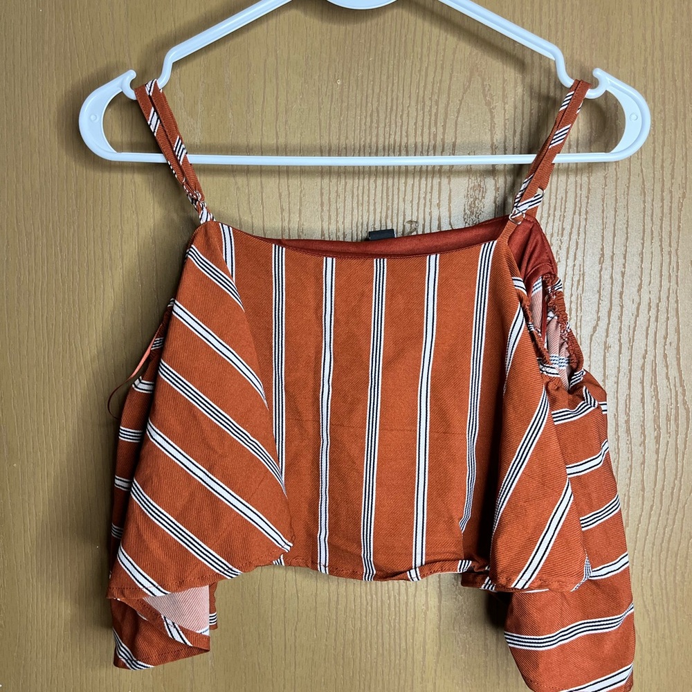 Striped Rusty colored Two-Piece Set - Picture 2 of 7